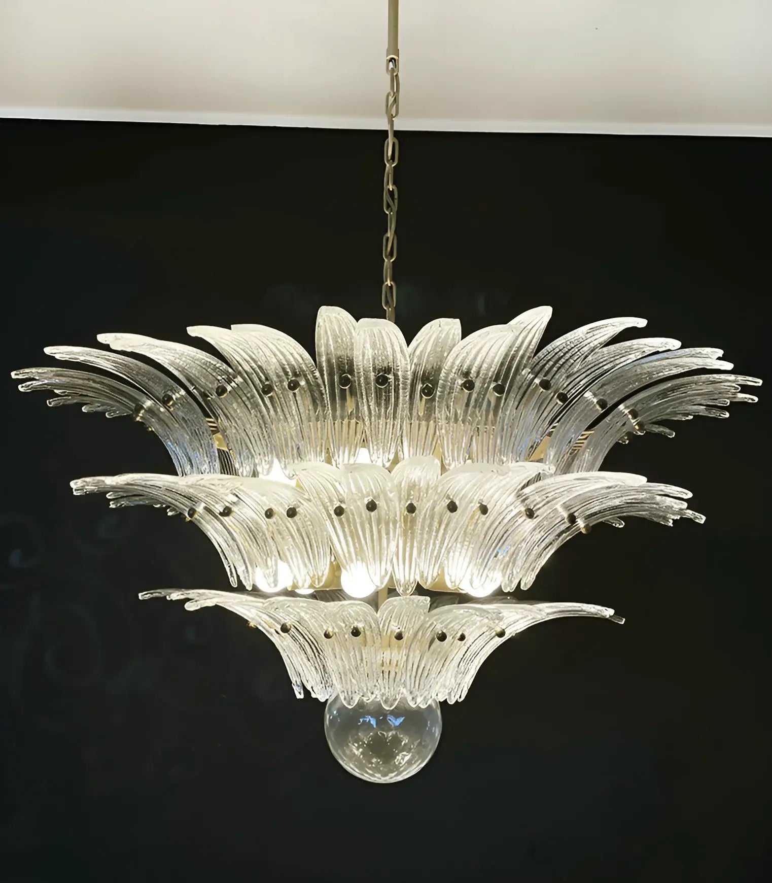 Beautifully Murano Palmette Transparent Chandelier - Nuvé