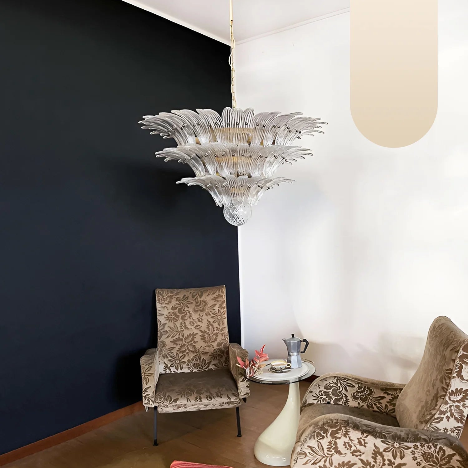 Beautifully Murano Palmette Transparent Chandelier - Nuvé