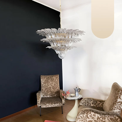 Beautifully Murano Palmette Transparent Chandelier - Nuvé