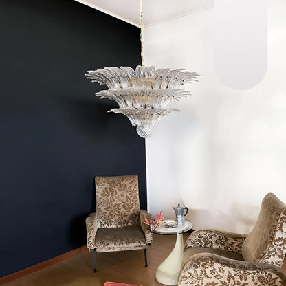 Beautifully Murano Palmette Transparent Chandelier - Nuvé