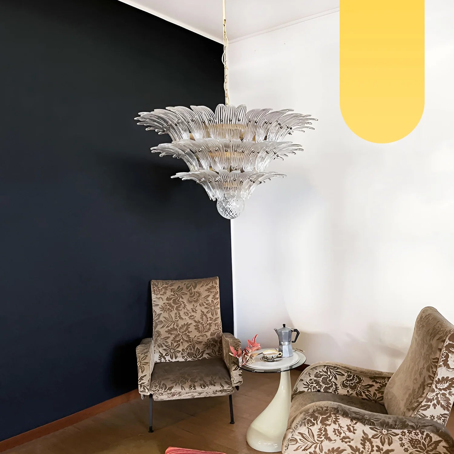 Beautifully Murano Palmette Transparent Chandelier - Nuvé