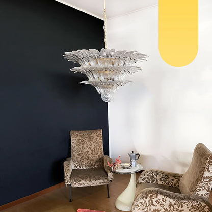 Beautifully Murano Palmette Transparent Chandelier - Nuvé