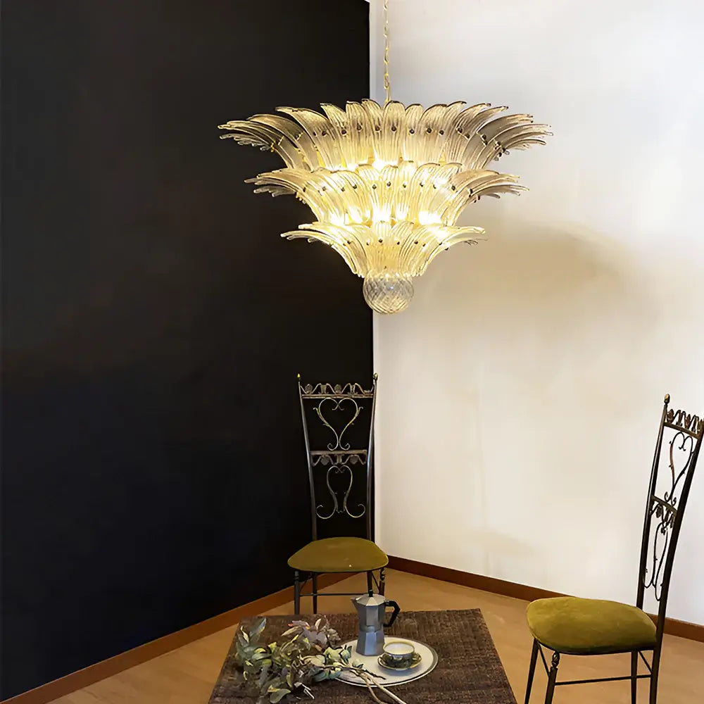 Beautifully Murano Palmette Smoked Chandelier - Nuvé
