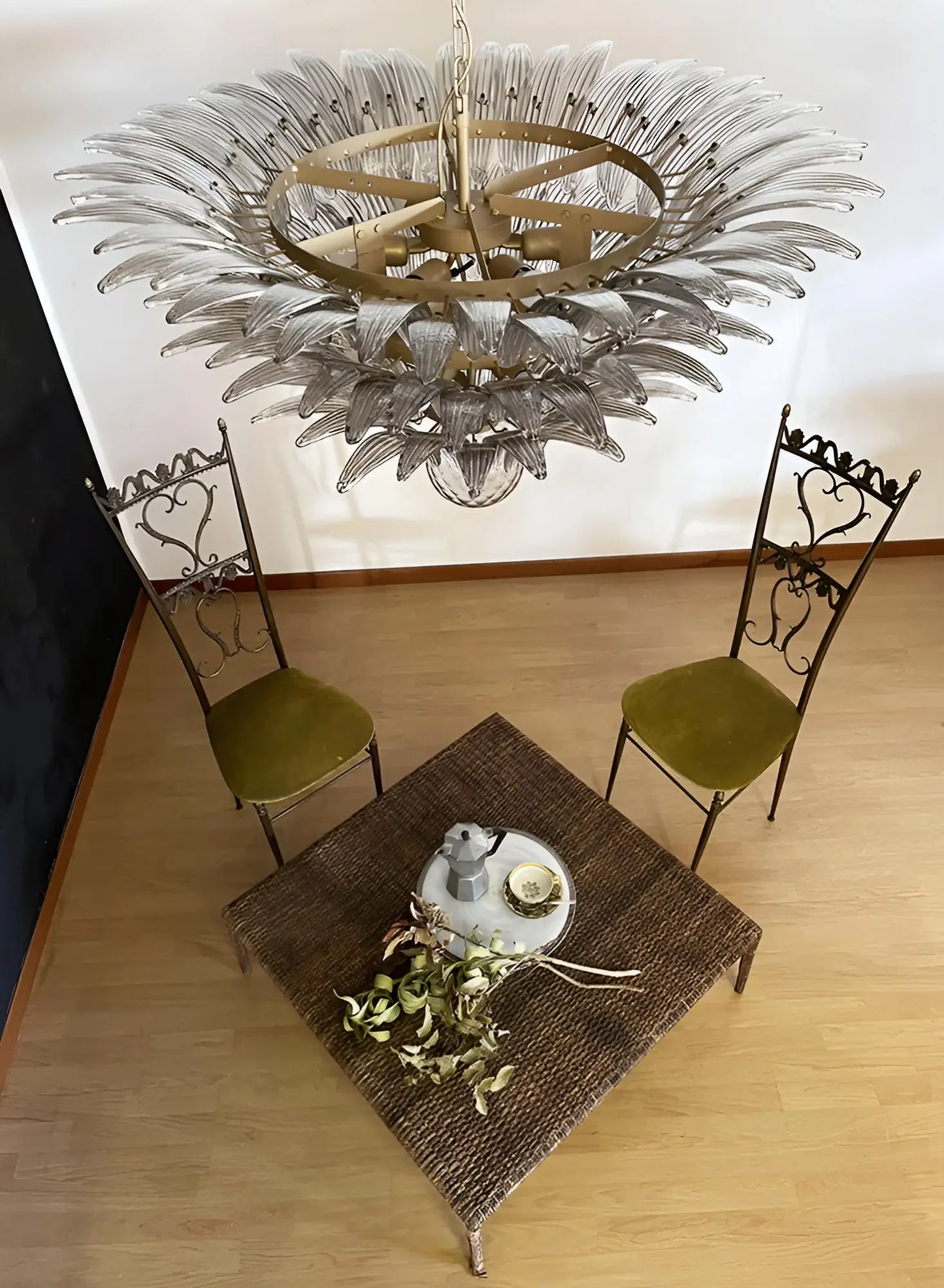 Beautifully Murano Palmette Smoked Chandelier - Nuvé