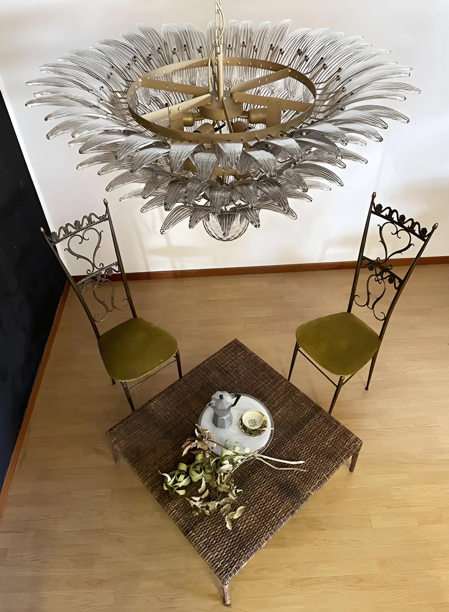 Beautifully Murano Palmette Smoked Chandelier - Nuvé