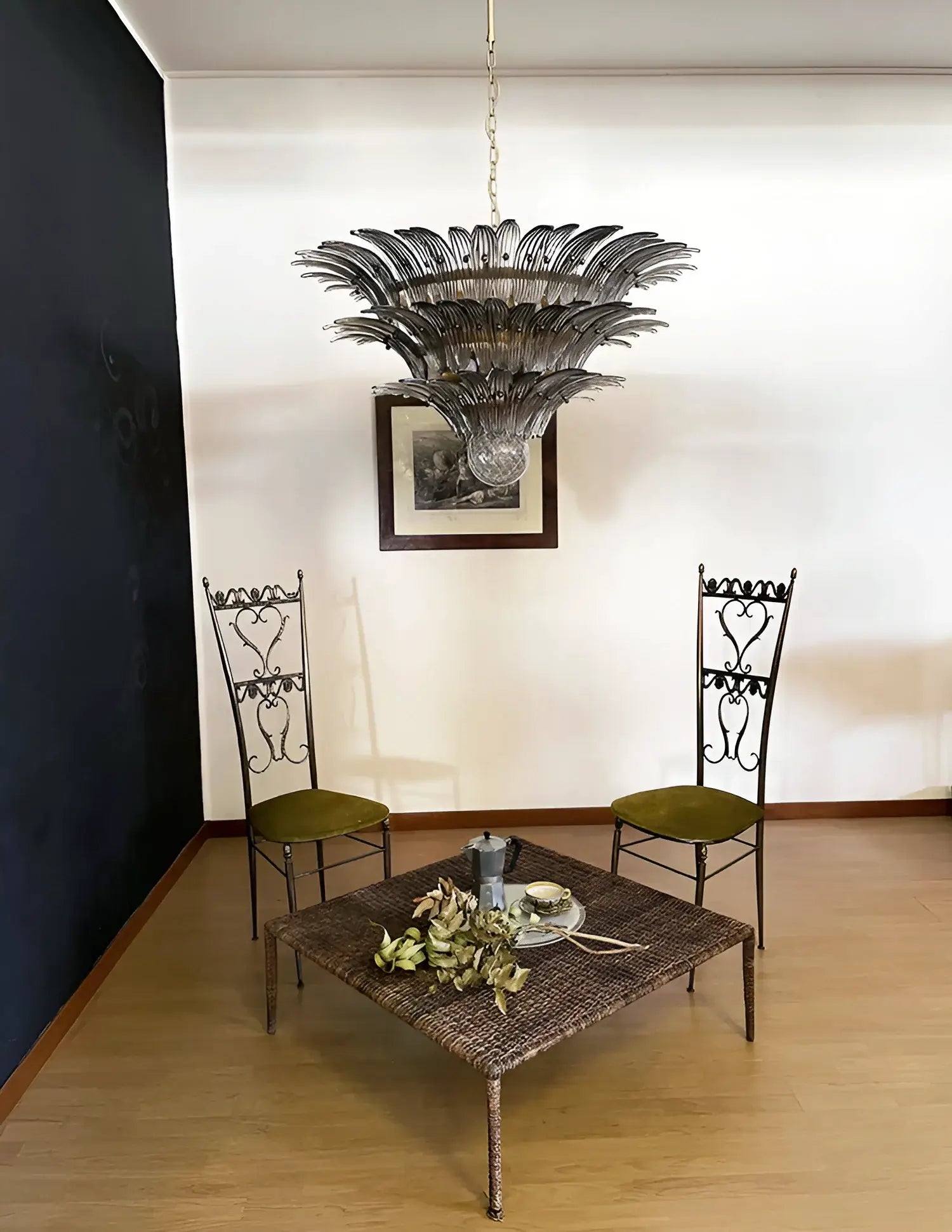 Beautifully Murano Palmette Smoked Chandelier - Nuvé