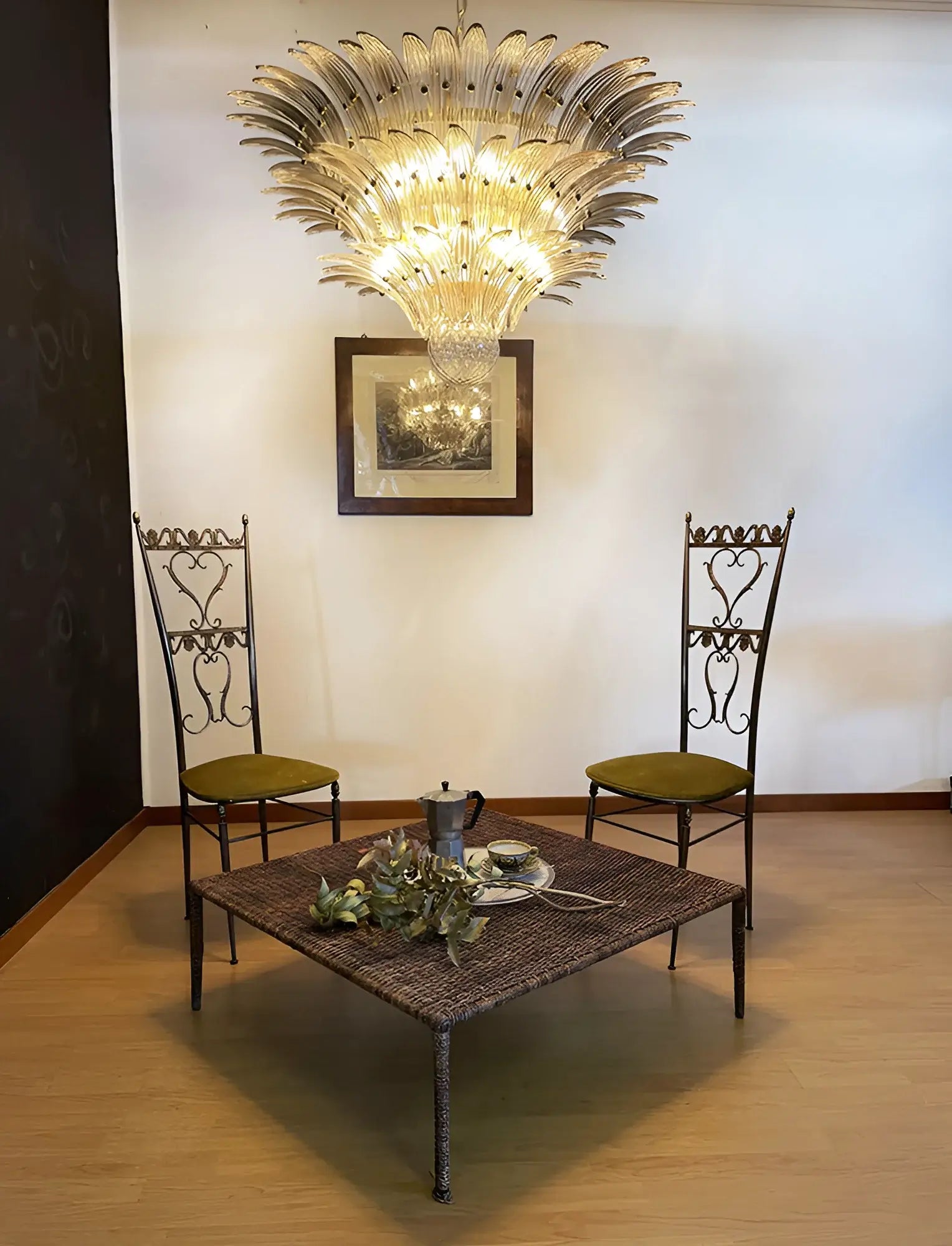 Beautifully Murano Palmette Smoked Chandelier - Nuvé