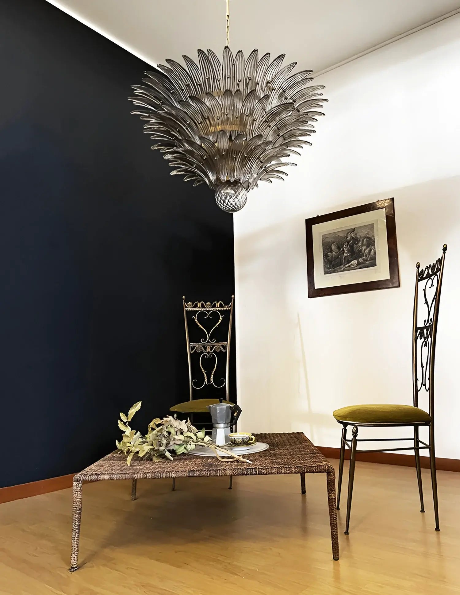 Beautifully Murano Palmette Smoked Chandelier - Nuvé