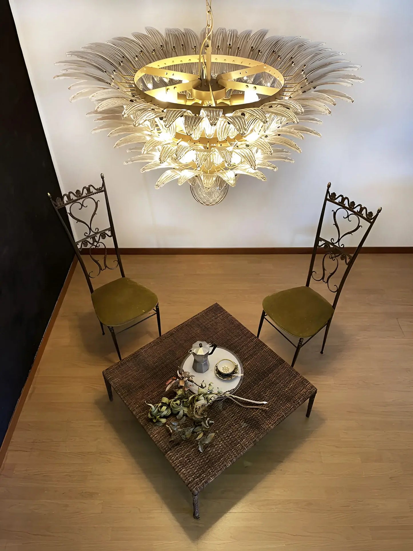 Beautifully Murano Palmette Smoked Chandelier - Nuvé