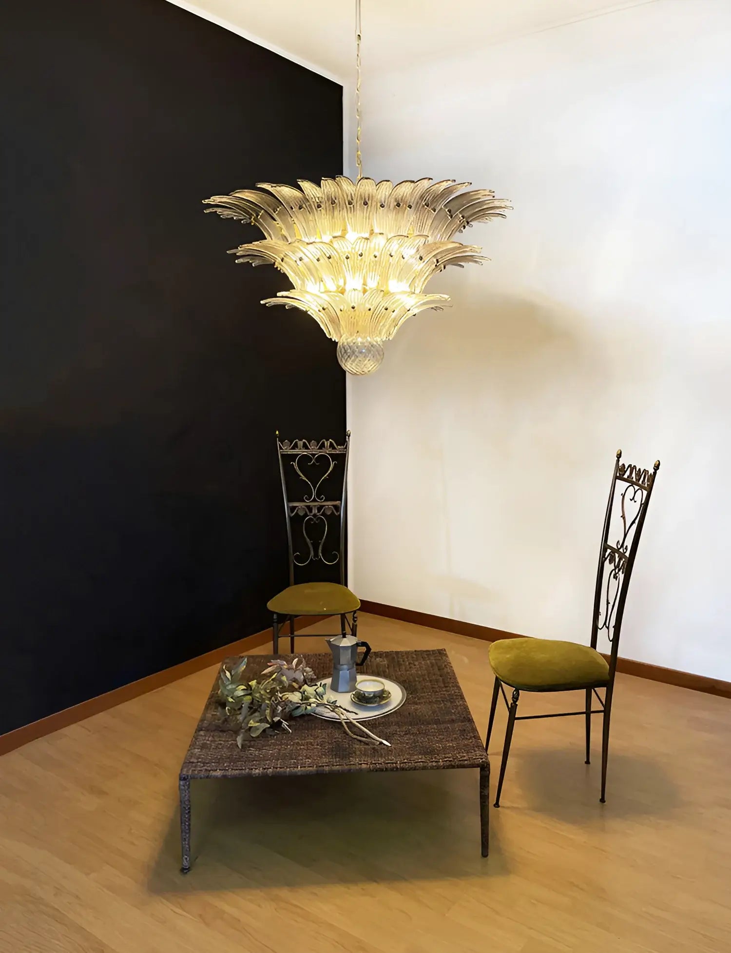 Beautifully Murano Palmette Smoked Chandelier - Nuvé