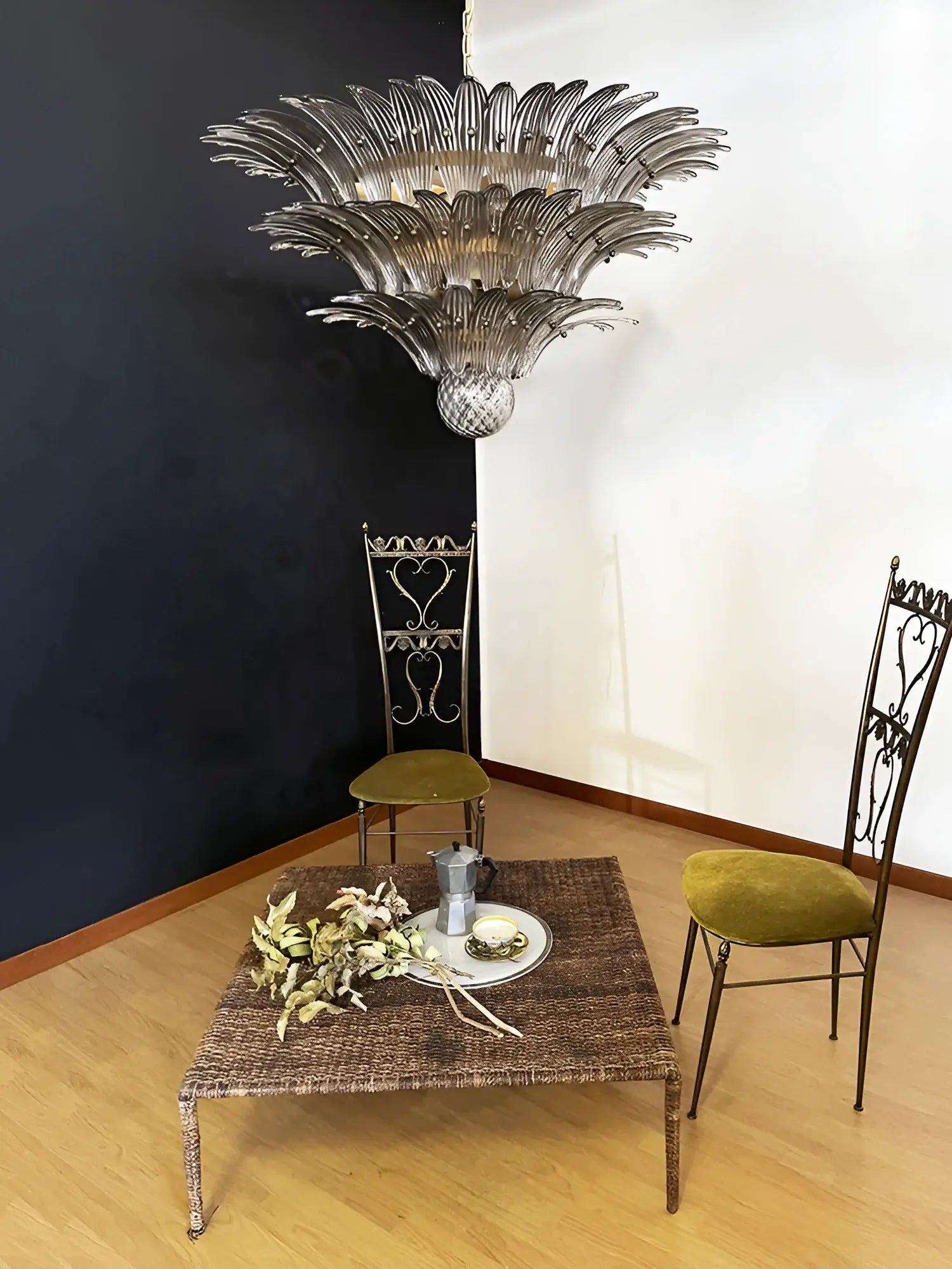 Beautifully Murano Palmette Smoked Chandelier - Nuvé