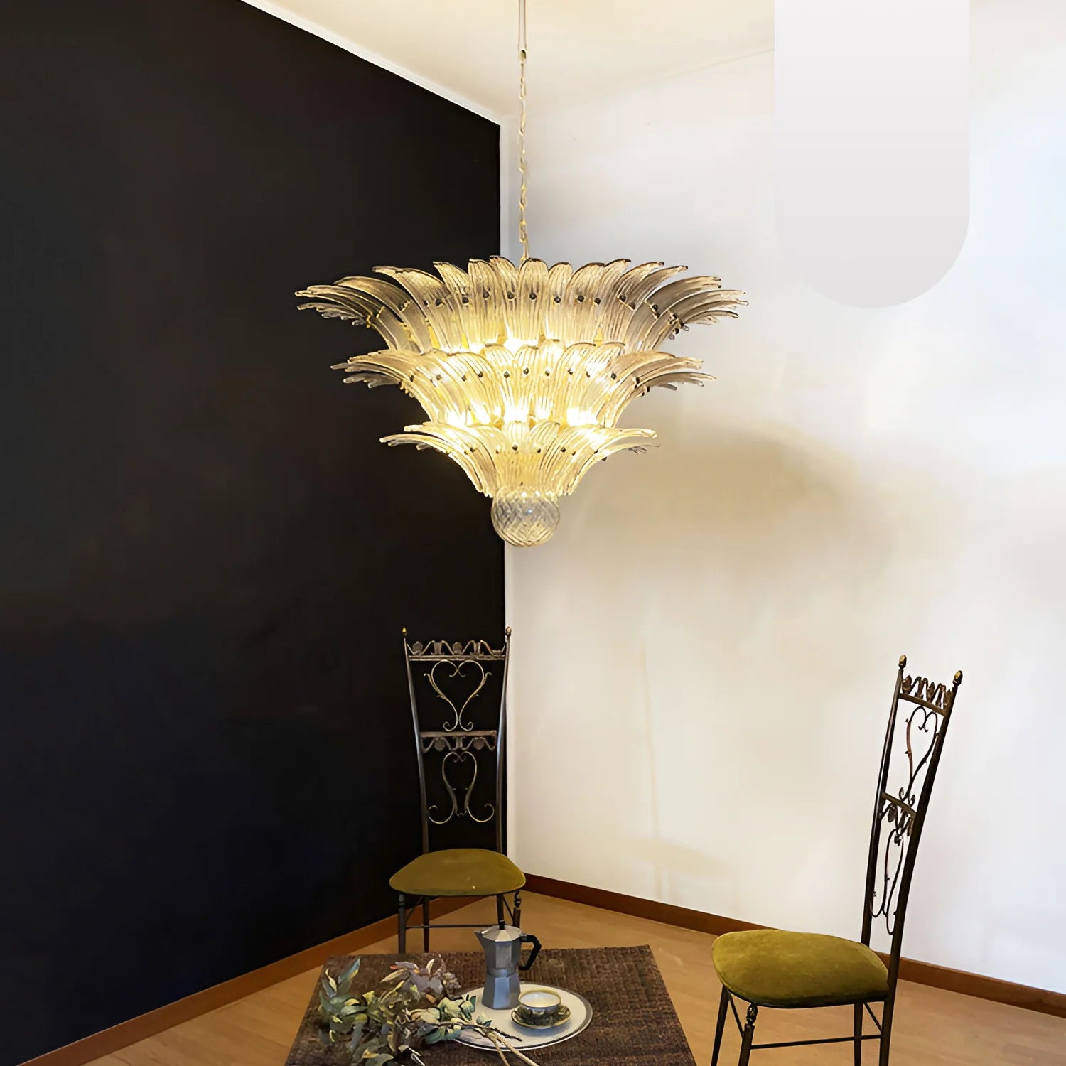 Beautifully Murano Palmette Smoked Chandelier - Nuvé
