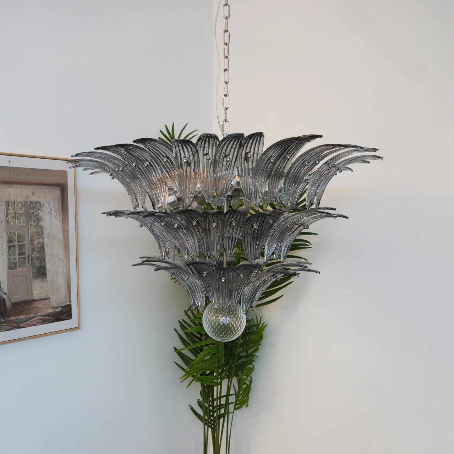Beautifully Murano Palmette Smoked Chandelier - Nuvé