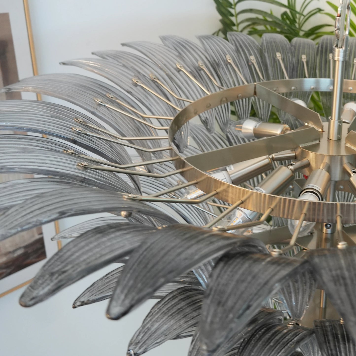 Beautifully Murano Palmette Smoked Chandelier - Nuvé