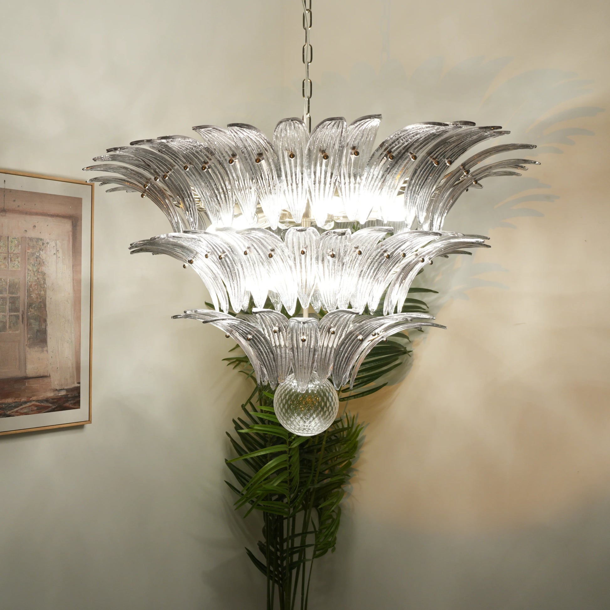 Beautifully Murano Palmette Smoked Chandelier - Nuvé