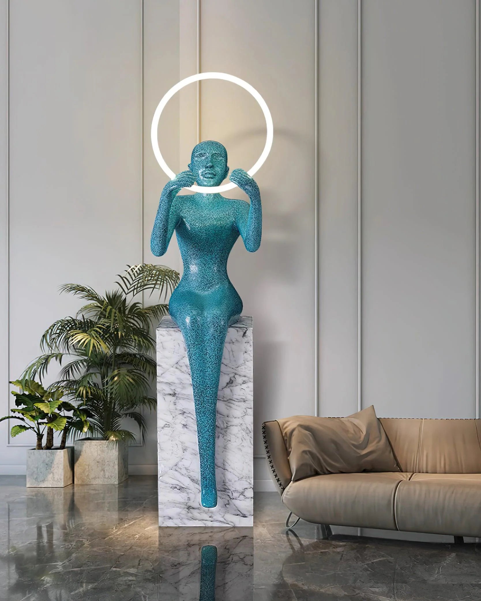 Bella Sitting Sculpture Floor Lamp - Nuvé