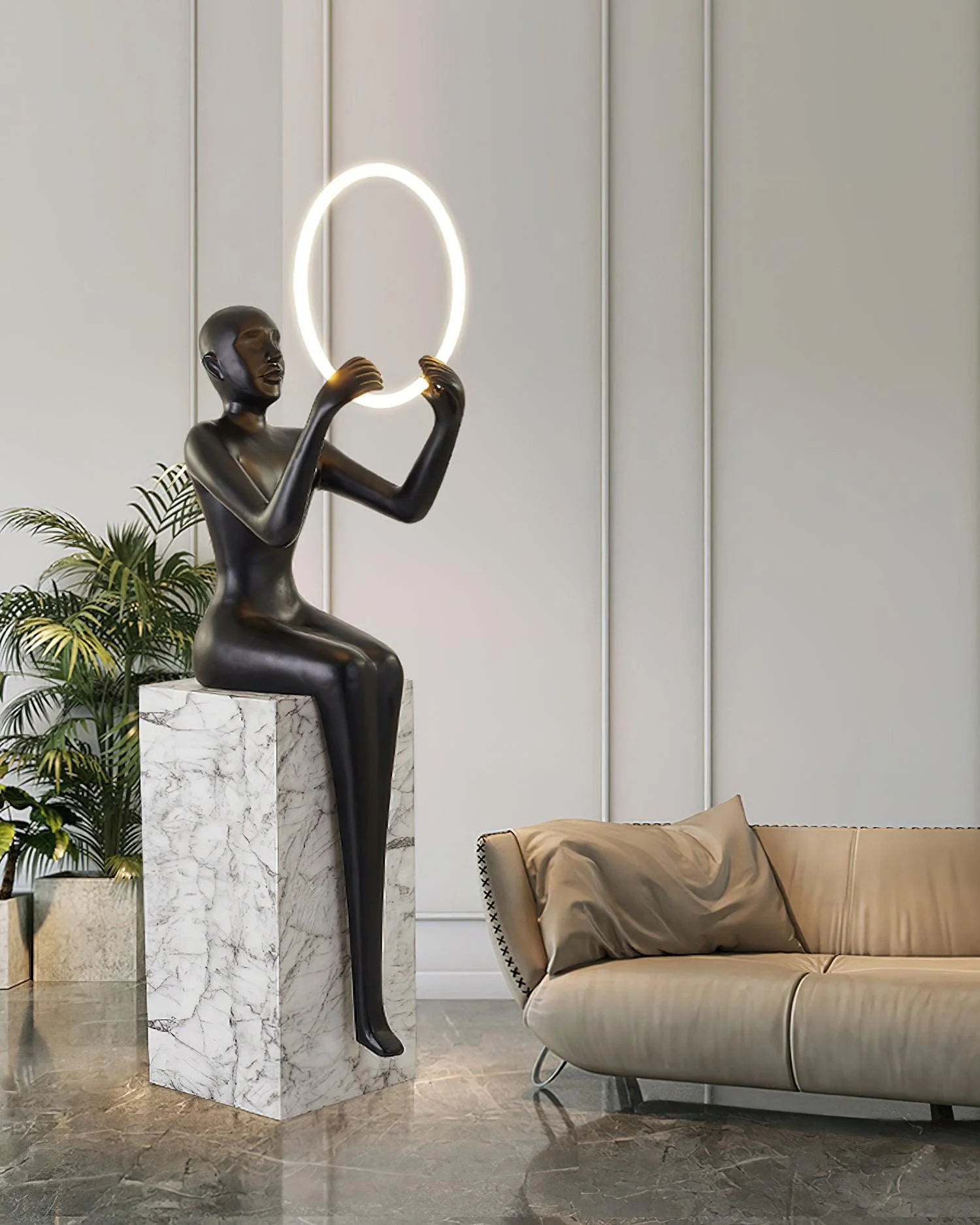 Bella Sitting Sculpture Floor Lamp - Nuvé