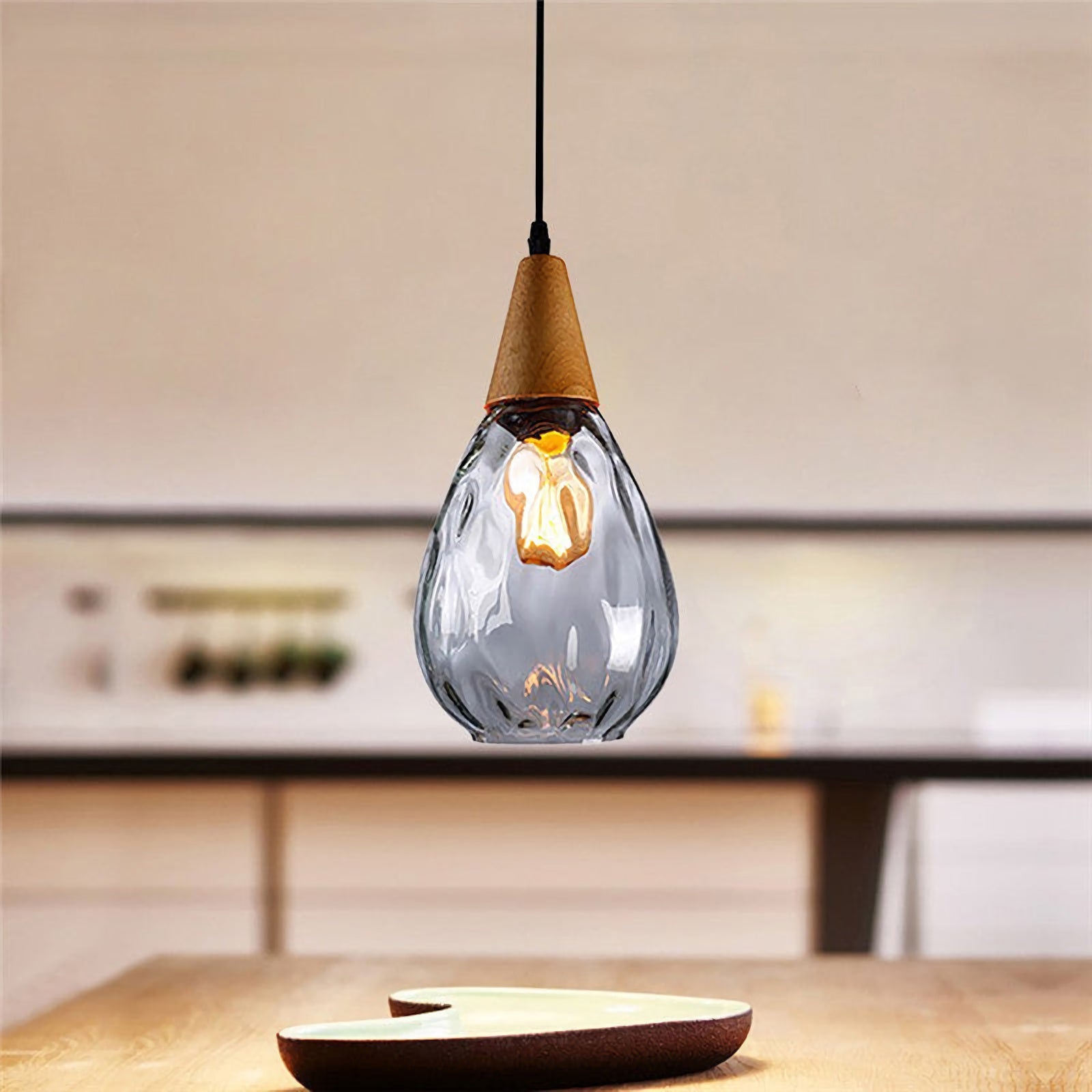 Besnier Rippled Glass Pendant Light - Nuvé