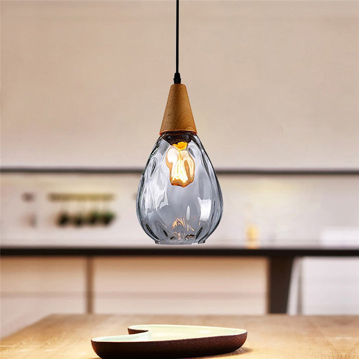 Besnier Rippled Glass Pendant Light