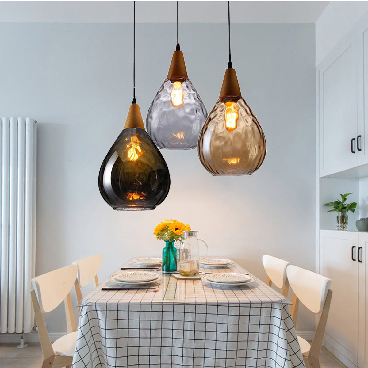Besnier Rippled Glass Pendant Light