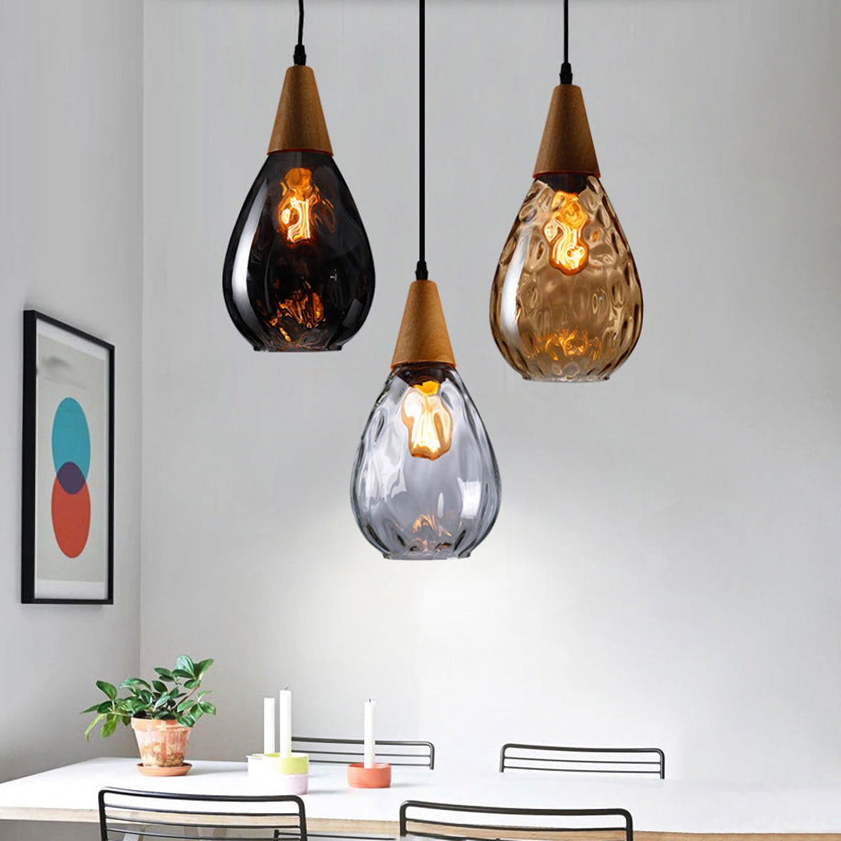 Besnier Rippled Glass Pendant Light