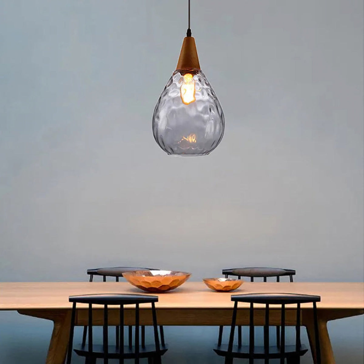 Besnier Rippled Glass Pendant Light