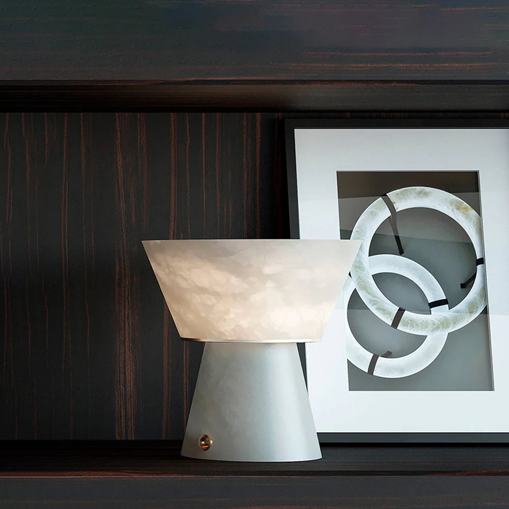 Conical Beta Alabaster Table Lamp - Nuvé