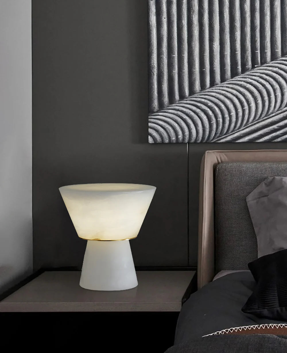 Conical Beta Alabaster Table Lamp - Nuvé