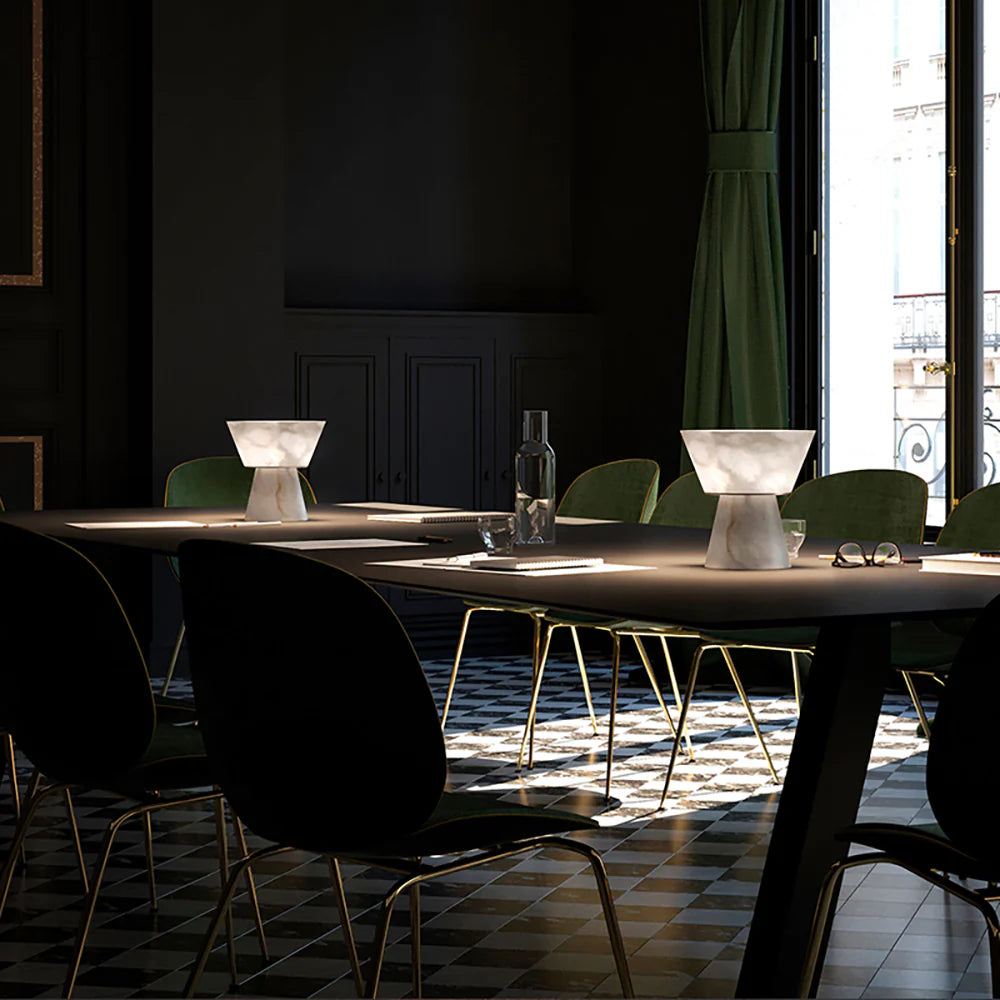 Conical Beta Alabaster Table Lamp - Nuvé