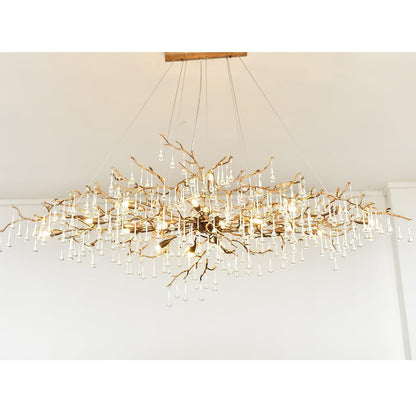 Korewolamp Tree Branch Bijou Crystal Drop Chandelier with dangling crystal accents and intricate branch design.