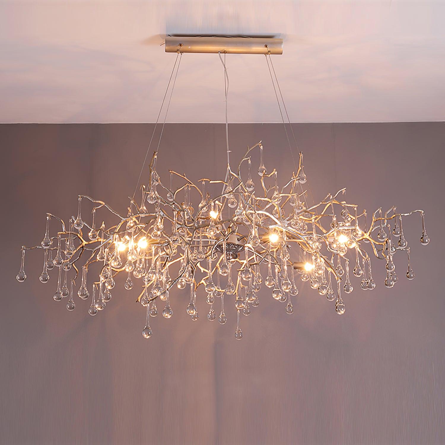 Korewolamp Tree Branch Bijou Crystal Drop Chandelier with dangling crystal drops and intricate branch-inspired design.