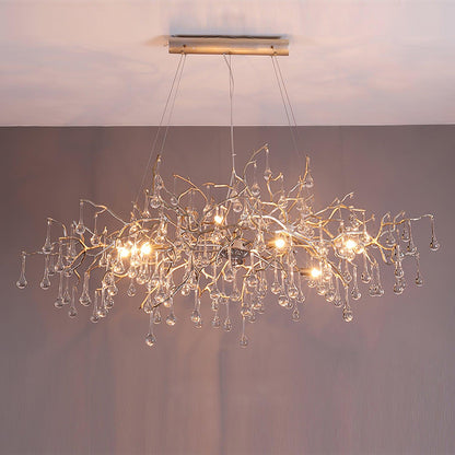 Korewolamp Tree Branch Bijou Crystal Drop Chandelier with dangling crystal drops and intricate branch-inspired design.