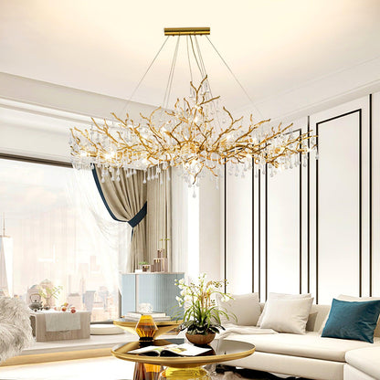 Korewolamp Tree Branch Bijou Crystal Drop Chandelier with intricate crystal drops and branch-inspired design.