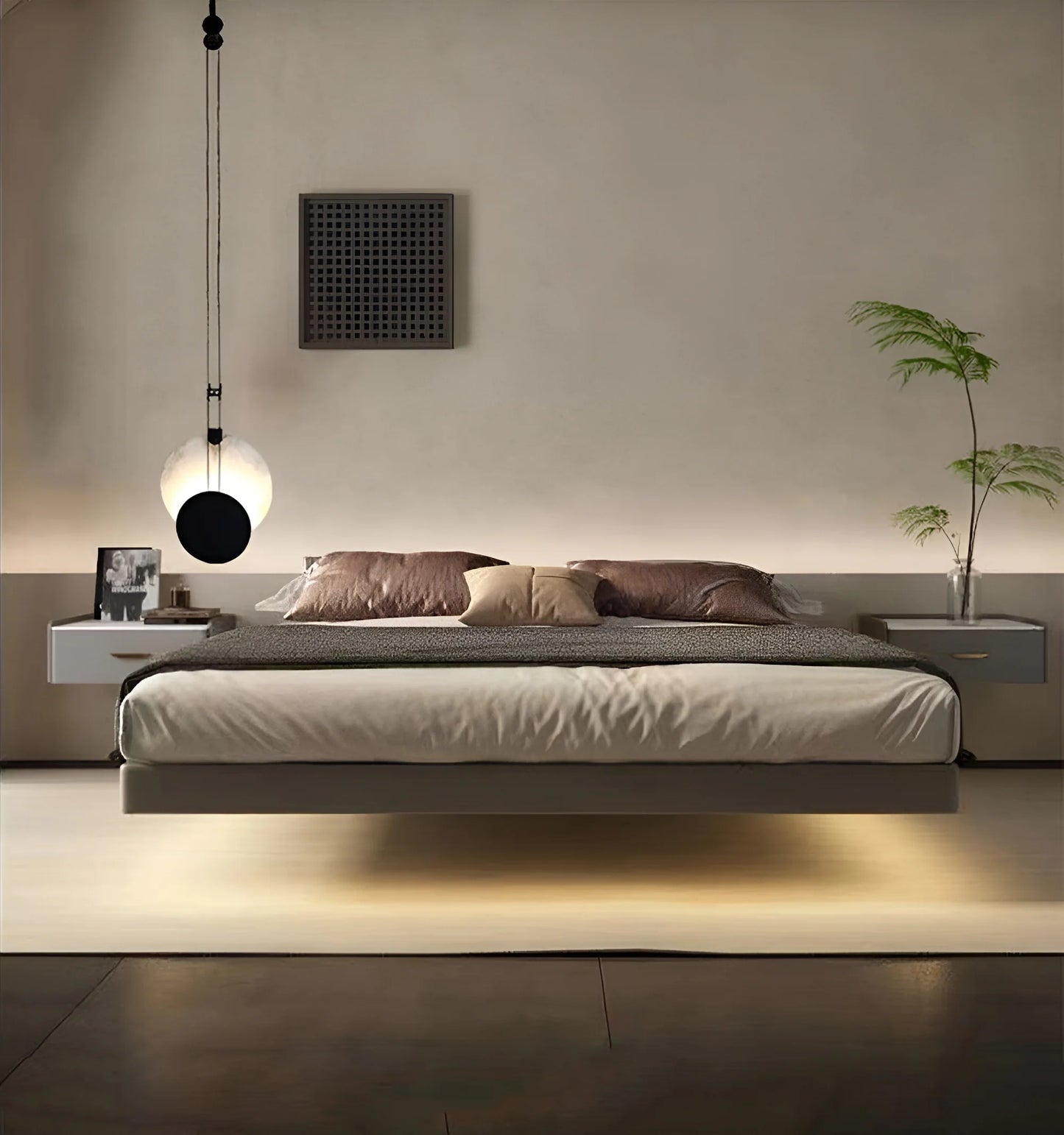 Black Paint Iron Disc Marble Pendant Lamp - Nuvé