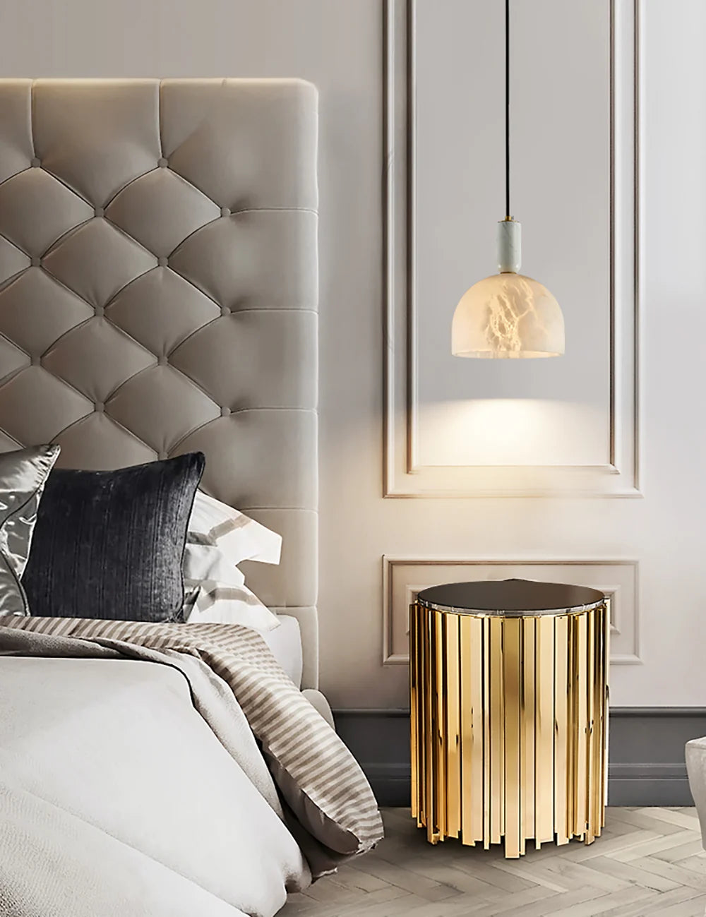 Brass Blair Alabaster Pendant Light - Nuvé
