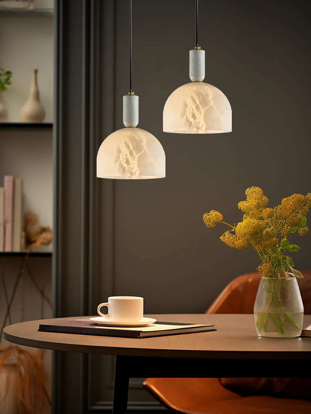 Brass Blair Alabaster Pendant Light - Nuvé
