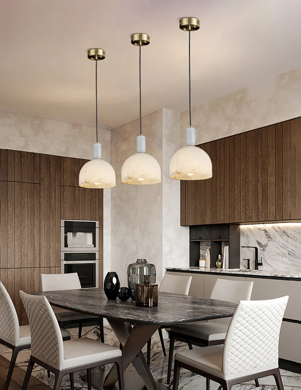 Brass Blair Alabaster Pendant Light - Nuvé