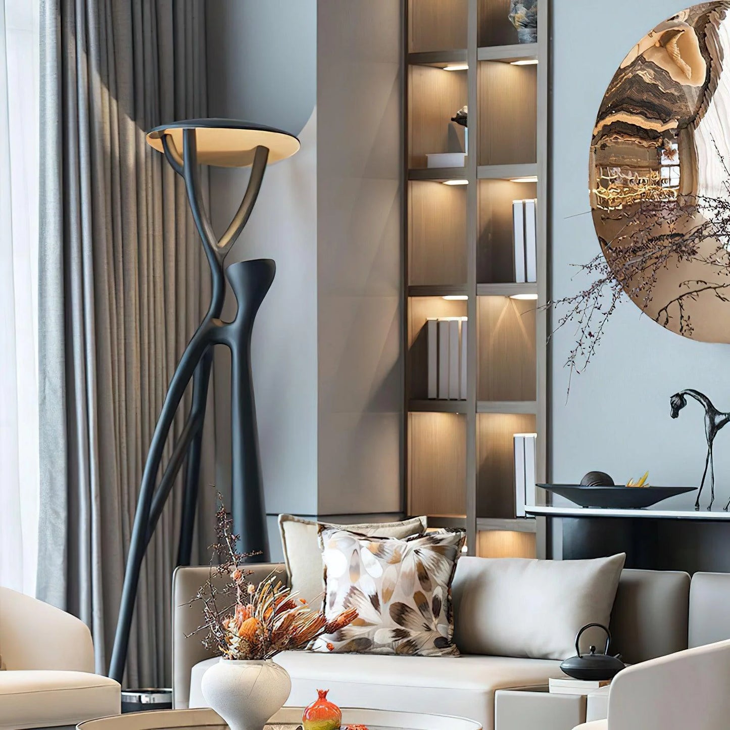 Blonski Black Statue Floor Lamp - Nuvé