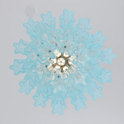 Marisol Fluted Blue Glass Tube Chandelier