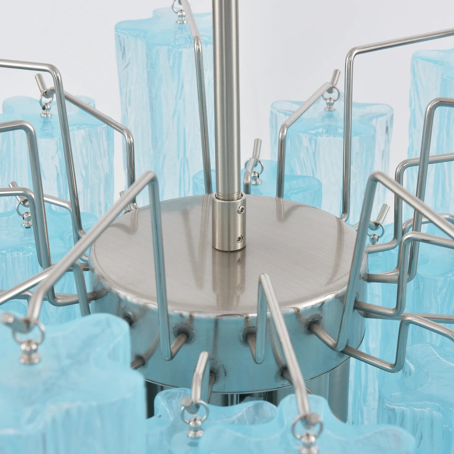 Blue Murano Glass Tube Chandelier - Nuvé
