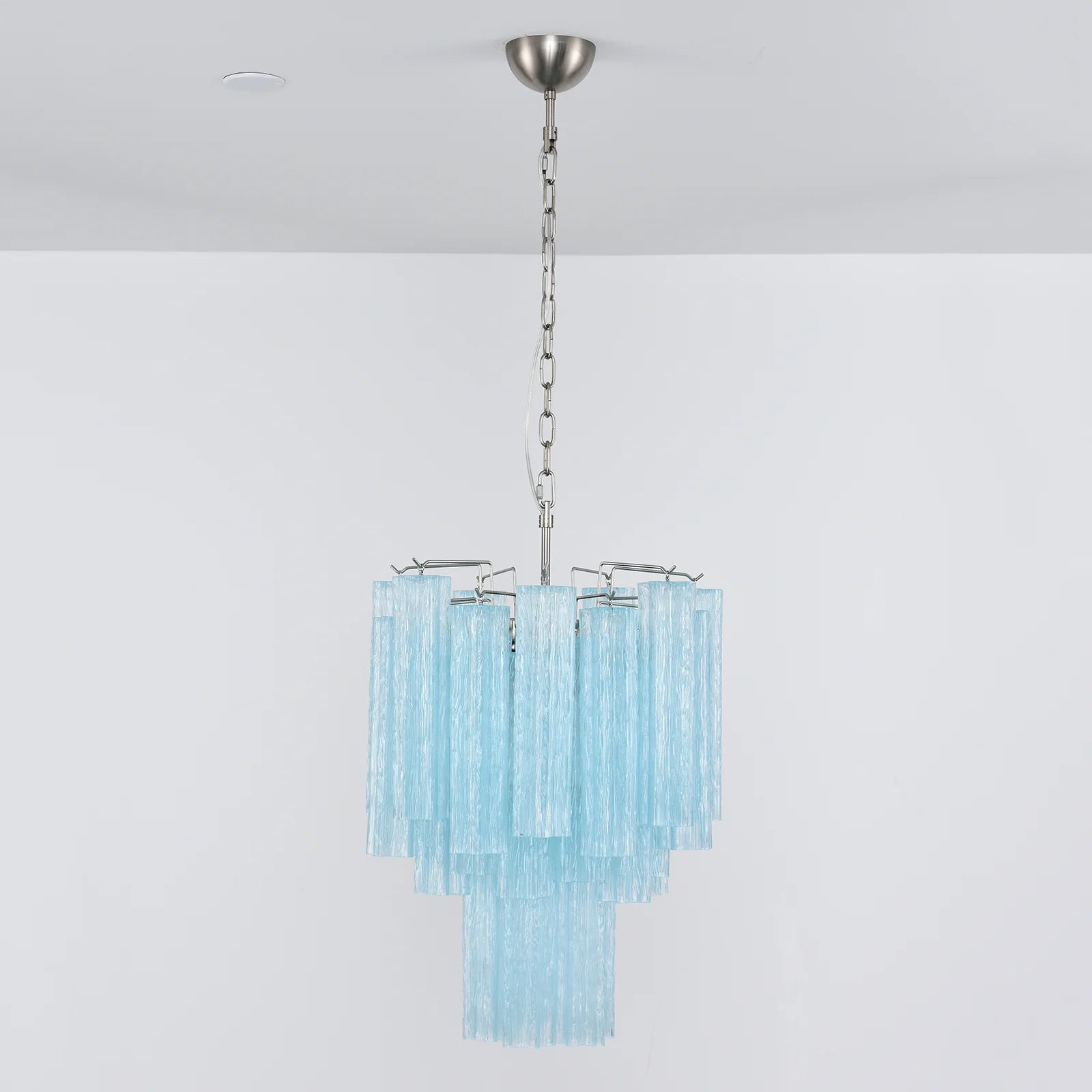Blue Murano Glass Tube Chandelier - Nuvé