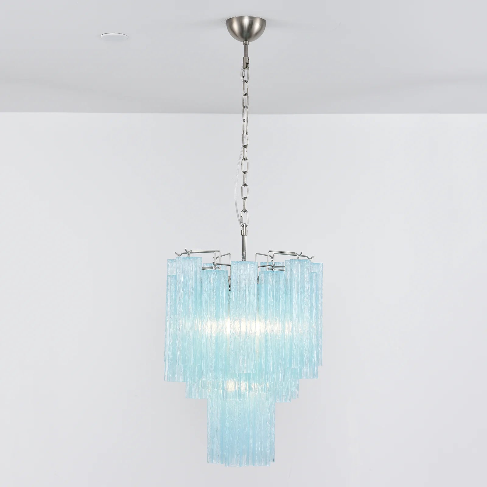 Blue Murano Glass Tube Chandelier - Nuvé