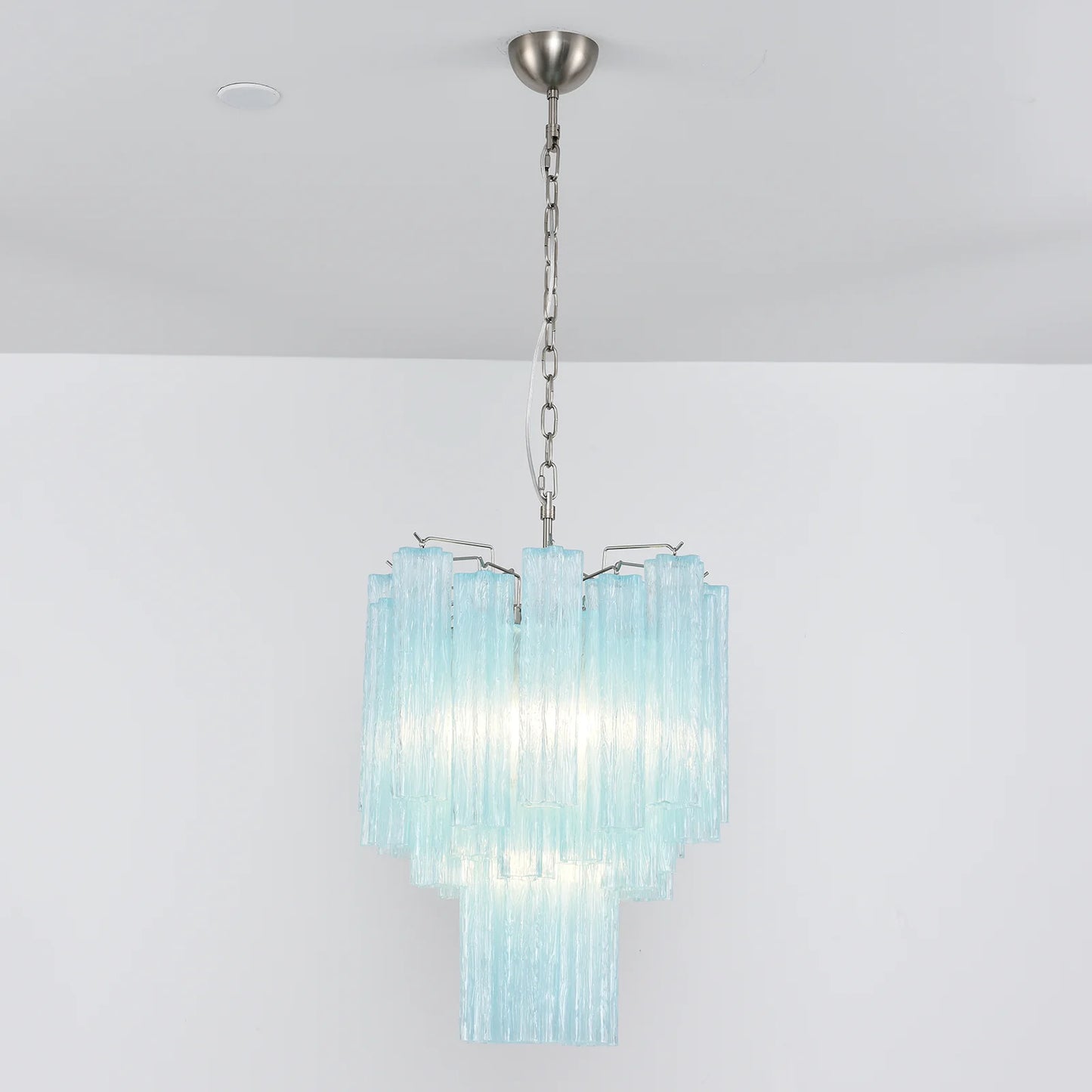 Blue Murano Glass Tube Chandelier - Nuvé