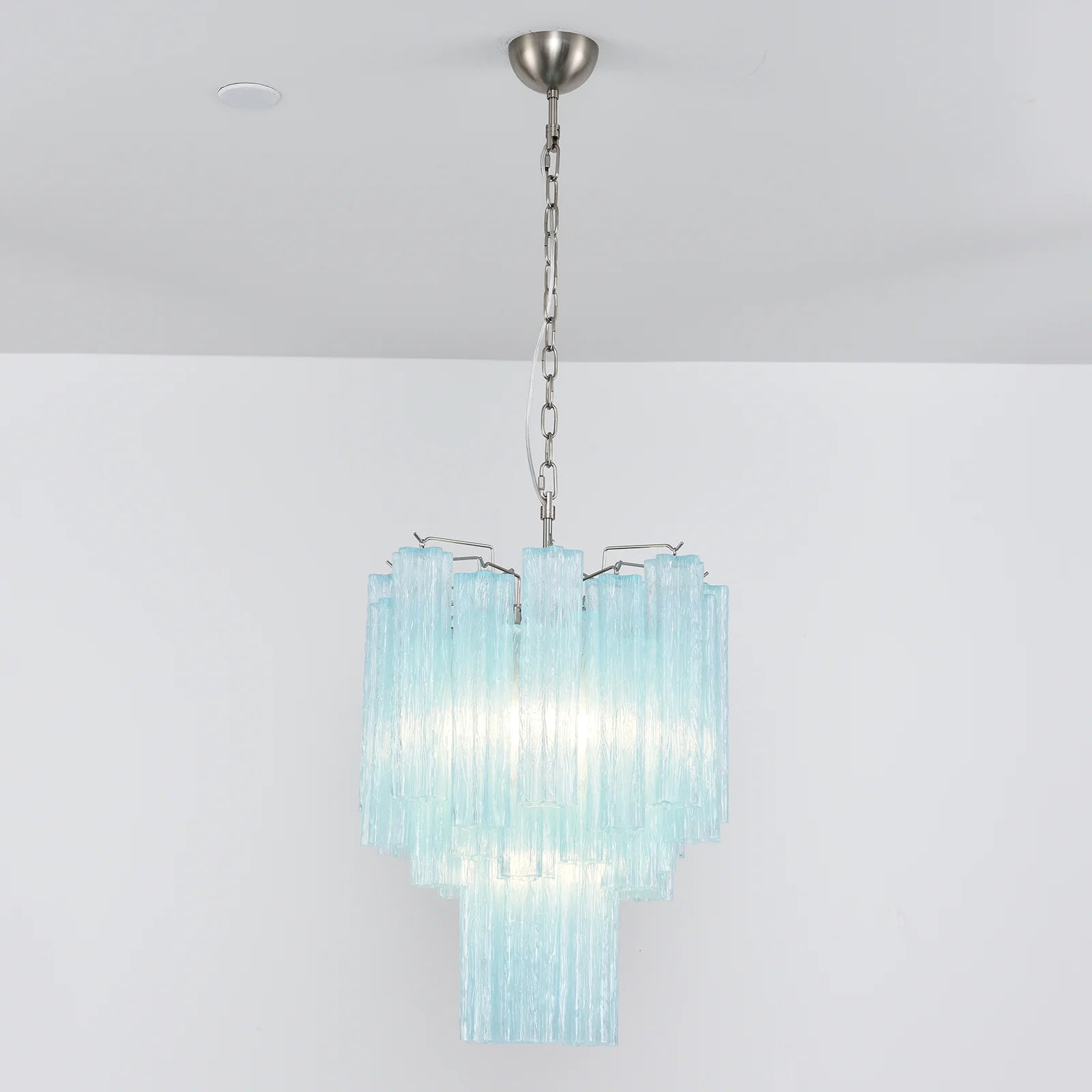 Blue Murano Glass Tube Chandelier - Nuvé