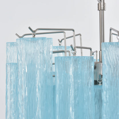 Blue Murano Glass Tube Chandelier - Nuvé