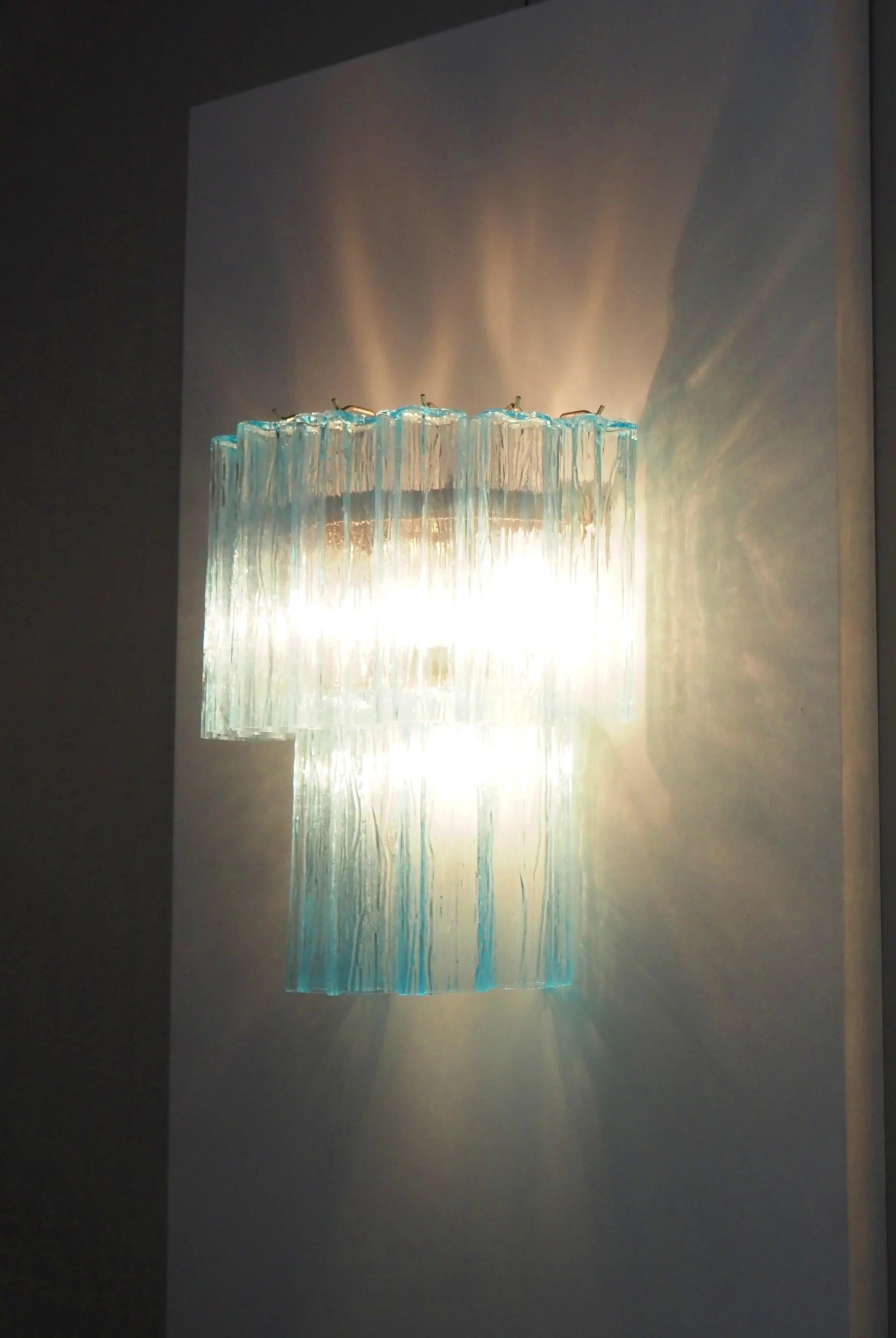 Blue Murano Glass Tube Wall Sconces - Nuvé