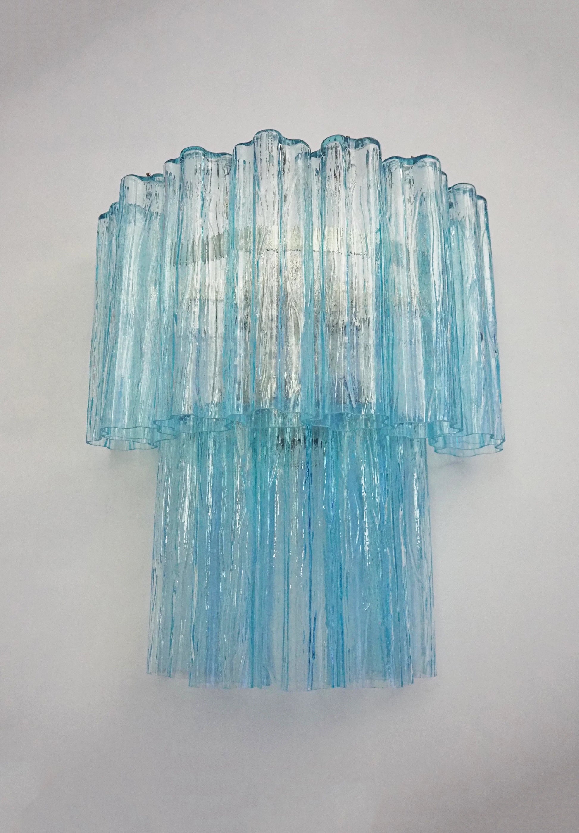 Blue Murano Glass Tube Wall Sconces - Nuvé