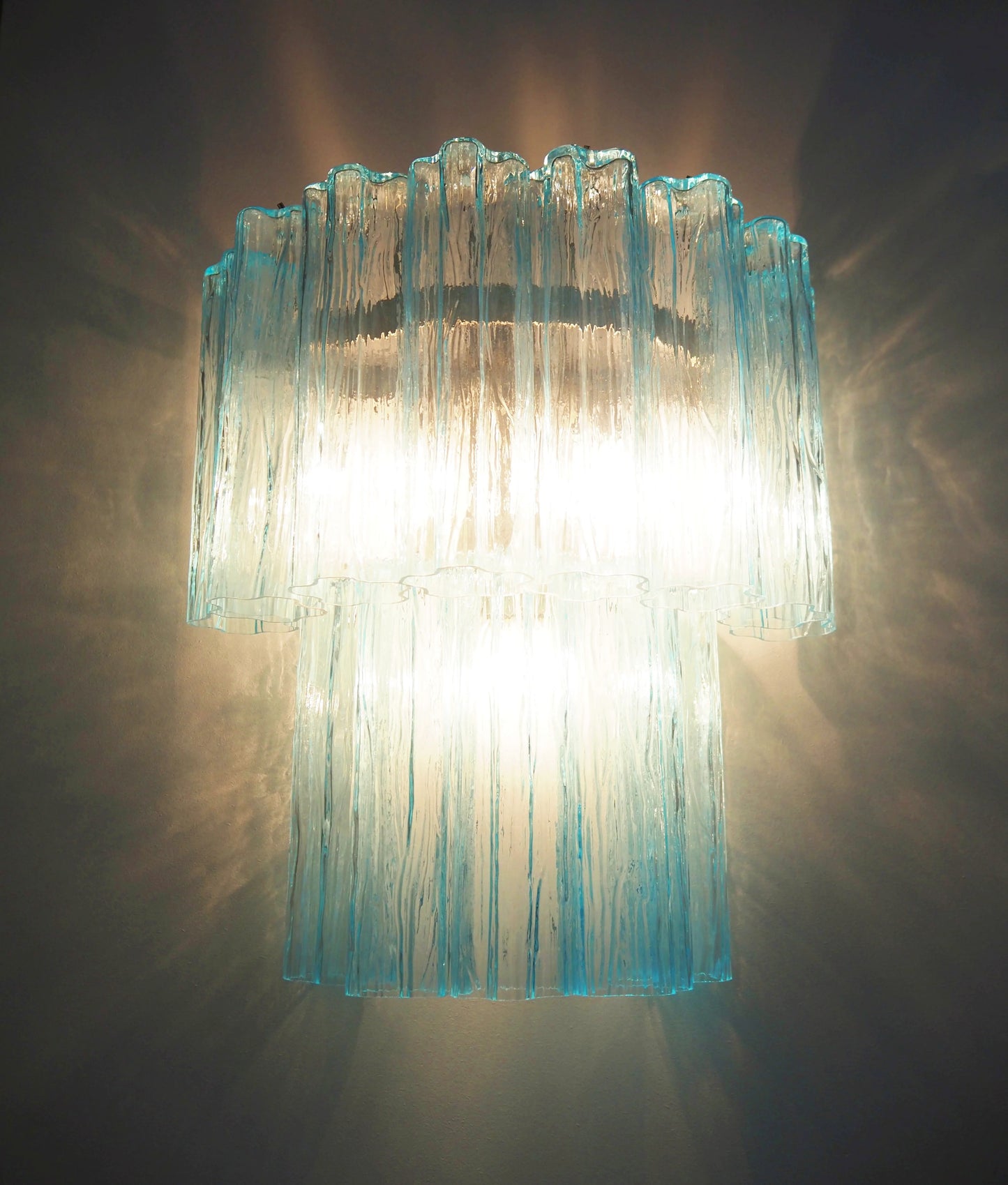 Blue Murano Glass Tube Wall Sconces - Nuvé