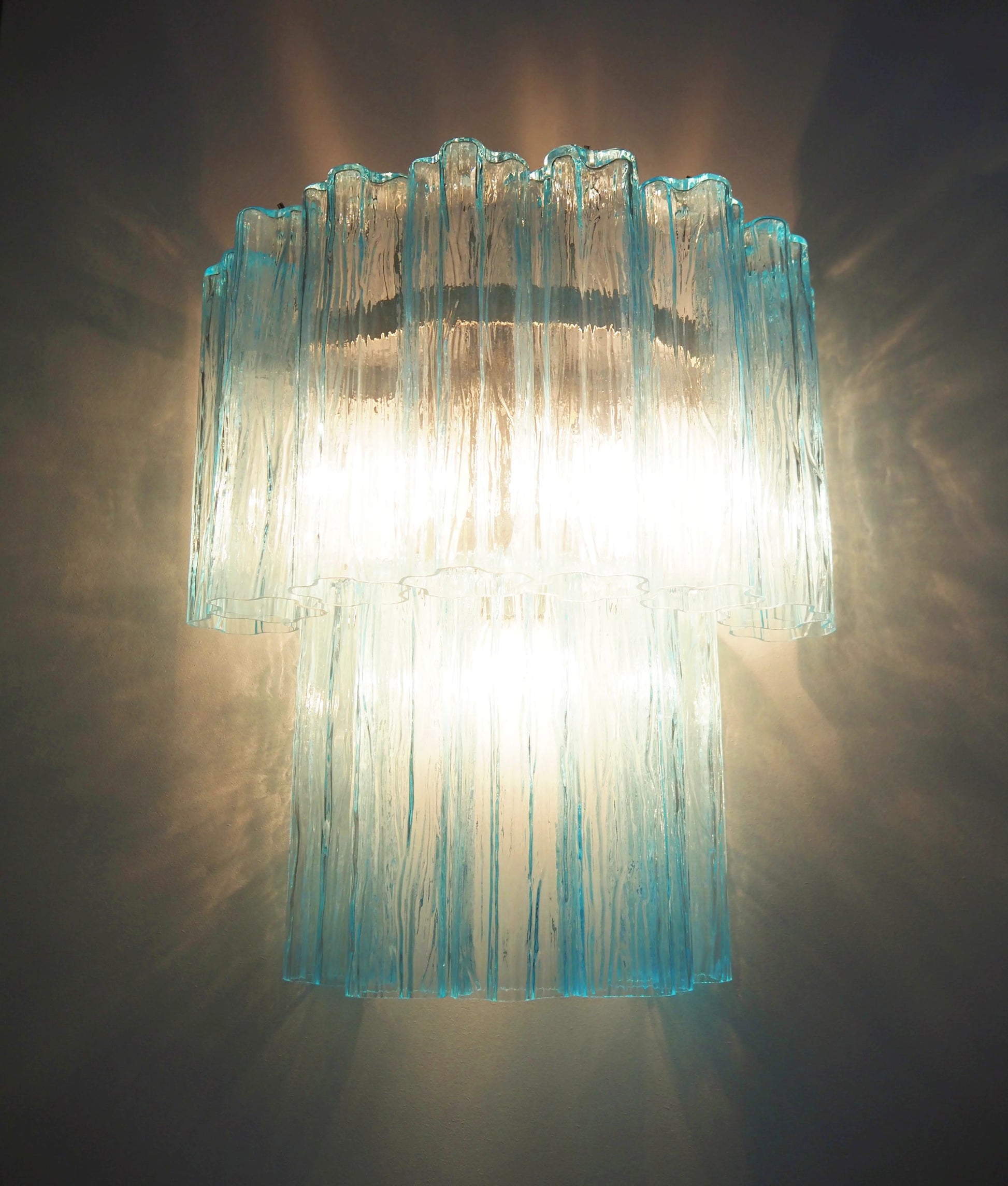 Blue Murano Glass Tube Wall Sconces - Nuvé