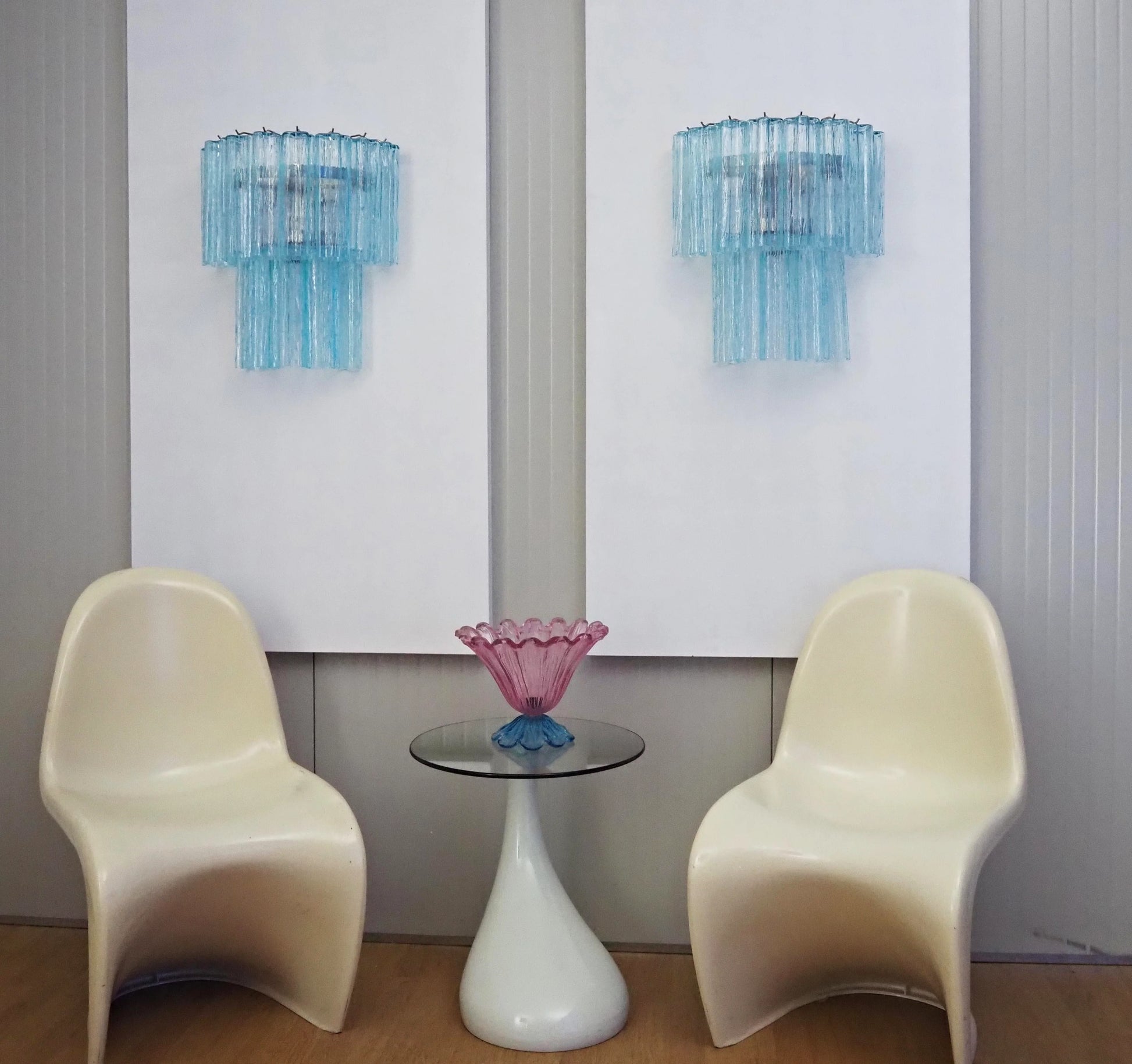 Blue Murano Glass Tube Wall Sconces - Nuvé